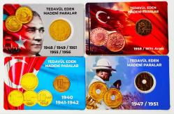Türkiye Cumhuriyeti Madeni Lot ((1942-1968)) 4 Adet