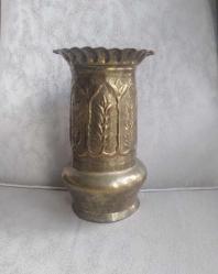 Vintage El İşi Pirinç Vazo