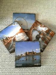 SERAMİK BARDAK ALTLIĞI DEKORLUK KULLANIMLIK 4 LÜ TAKIM.