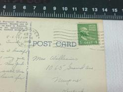 Antika 1949 Peabody Museum Of Natural History Yale University New Haven CONN.  Amerika Kart Postal 1 Cent  Washington Posta Pulu