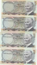 6.emisyon 5 Lira 13 ADET basılmış olan her harf grubundan birer adet tam takım ÇİLALTI