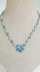 925 AYAR GÜMÜŞ MAVİ OPAL HAWAİİ KOLYE