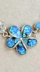925 AYAR GÜMÜŞ MAVİ OPAL HAWAİİ KOLYE