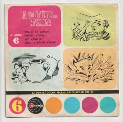 çocuklar için plak - LA FONTAINE'DEN MASALLAR  - nadir 45 lik masal plak -  33 devirli çocuk masalları plakları dizisi