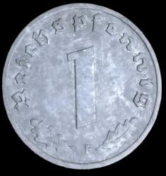 Almanya Adolf Hitler Dönemi 1941 F 1 Reichspfenig Çil çinko 1.80gr
