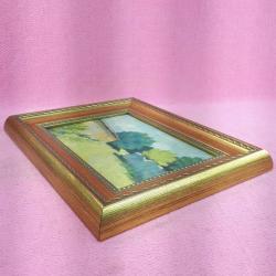 ANTİKA , ÇERÇEVELİ , İMZASIZ PEYZAJ YAĞLIBOYA RESİM