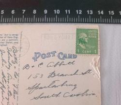 Antika 1949  Greetings From  BOSTON  Amerika Kart Postal 1 Cent Washington  Posta Pulu
