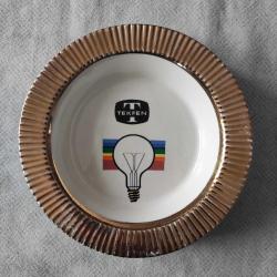 Sümerbank Porselen TEKFEN Logolu Yaldızlı Kül Tablası