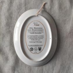 Meryam Ana Görselli Seri Numaralı Eski Duvar Tabağı