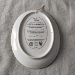 Meryam Ana Görselli Seri Numaralı Eski Duvar Tabağı