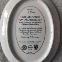 Meryam Ana Görselli Seri Numaralı Eski Duvar Tabağı