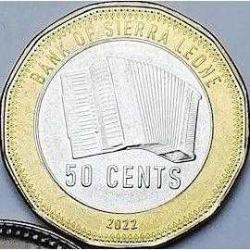 Sierra Leone 50 Cent 2022 - Çil - Salia Koroma (Akordeon Sanatçısı) Portreli Para