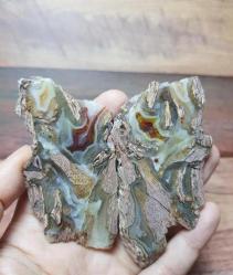 Antika - Koleksiyonluk Çok Renkli Opalize Taşlaşmış Ahşap - Ağırlık: 84g - Benzersiz Koleksiyonluk Nadir Parça Kütle - kitantik - kitaLog