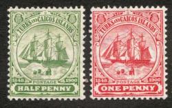 LOT.6 » İngiliz sömürgesi Turks And  Caicos Adaları 1905 damgasız tam seri katalog 800 tl