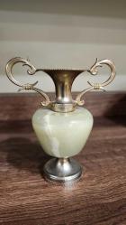 Vintage onyx mermer şamdan 10 cm