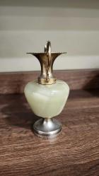 Vintage onyx mermer şamdan 10 cm