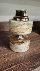 Vintage onyx mermer masa çakmağı