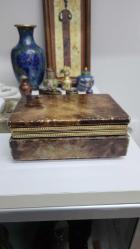 Vintage onyx mermer kutu  13x9x5 cm