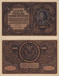 POLONYA 1000 MAREK 1919 BÜYÜK BOY ÇOK ÇOK TEMİZ(-)