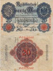 ** ALMANYA İMPARATORLUĞU 20 MARK 1914 ÇOK ÇOK TEMİZ.