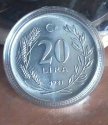 1981 Yılı 20 Lira FAO   -  16 Ekim Dünya Besin Günü -