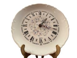 fransız limoges jaz porselen duvar saati - 25 cm çapında