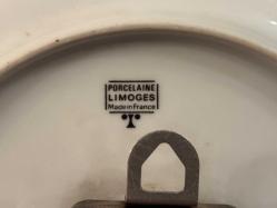 fransız limoges jaz porselen duvar saati - 25 cm çapında