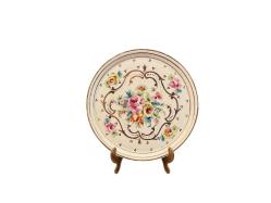 meissen damgalı mehun el boyaması porselen sunumluk  tepsi - 22 cm çapında.