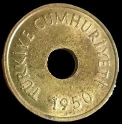 1950 Delikli 1 Kuruş Çil
