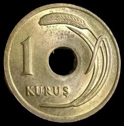 1948 Delikli 1 Kuruş Çil