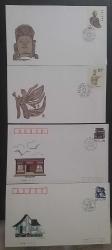 Çin halk Cumhuriyeti  4 ADET 1988-1989 Tarihi Yapılar ve Evler FDC ZARFLAR ,Çok Nadir.