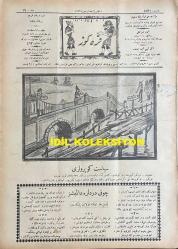 Osmanlıca Karagöz Mizah Dergisi-Gazetesi, Orijinal Dönem Basım, (Ottoman Magazine-Newspaper-Journal Illustré Cara-Gueuz) - 1 Mayıs 1926 - Sayı: 1891 - Siyaset Köprüleri 