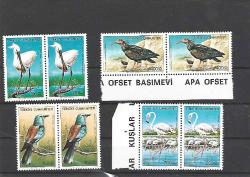 1976. Kuşlar konulu dört değerli Anma Pulları ( Ek Değerli ) per MNH