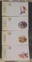 Çin halk Cumhuriyeti  4 ADET 1994 KÖPEK Yılı Posta Kartları Çiçek ve Animasyonlu ,Çok Nadir.