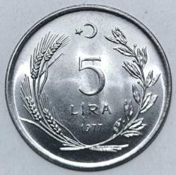 5 Lira 1977 Herkese Ekmek Ve Konut