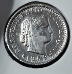 İSVİÇRE 20 RAPPEN  1969