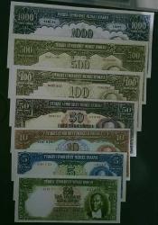2 Emisyon 1937-1939 kullanılan Banknotların matbu fotokopi baskısı (gerçek değildir)7 adet