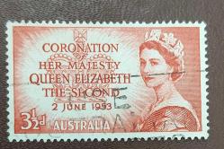 Avustralya 1953 Kralice Elizabeth taç giyme- damgalı