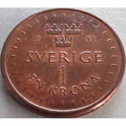 İsveç 1 Kron 2016 - Ça - Yeni Seri Bakır Kaplı Çelik Para - King Carl XVI Gustaf (New Design)