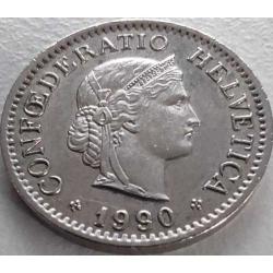 İsviçre 10 Rappen 1990 - Confoederatio Helvetica Libertas Portreli