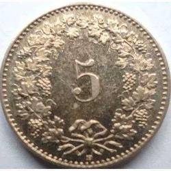 İsviçre 5 Rappen 2009 - Altın Sarısı Libertas Portreli Çil Para