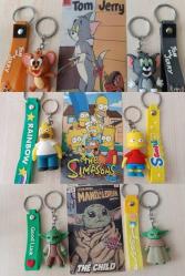 Tom Jerry Yoda Simpsons lar anahtarlık süs aksesuar tanıtım kart ları set koleksiyon dekor tasarım hediye nostalji hobi reklam promosyon minyatür diorama vintage retro