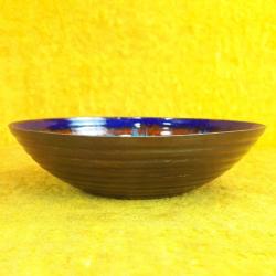 VINTAGE EL İŞİ MİNELİ SOYUT DESENLİ BAKIR TABAK