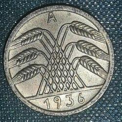 ALMANYA 1936 A   5  REICHSPFENNIG