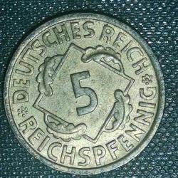 ALMANYA 1936 A   5  REICHSPFENNIG