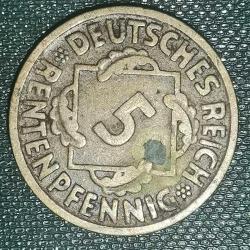 ALMANYA 1923 D    5  RENTENPFENNIG