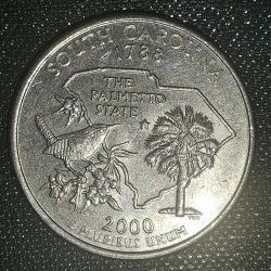 AMERİKA 2000 D   25 CENT  ÇEYREK DOLAR   HATIRA  50 Eyalet Çeyreklikleri - Güney Karolina