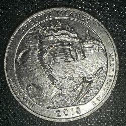 AMERİKA 2018  D   25 CENT  ÇEYREK DOLAR   HATIRA  Güzel Amerika Çeyrekleri - Apostle Adaları Ulusal Göl Kıyısı