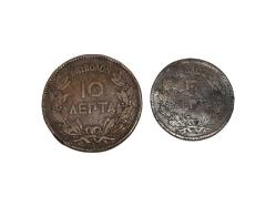1878-1882 YUNANİSTAN 5 VE 10 LEPTA MADENİ PARA