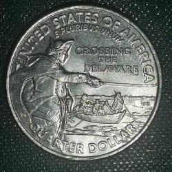 AMERİKA  2021 P    25 CENT  ÇEYREK DOLAR  HATIRA George Washington - Delaware'i Geçmek
